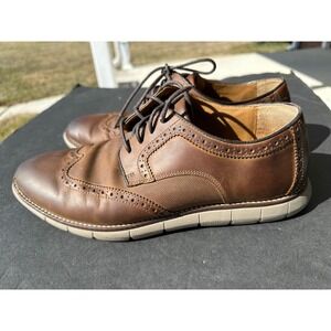 Johnston & Murphy McGuffey Wingtip Oxford Brown Leather Shoes 20-4820 Men's 9M